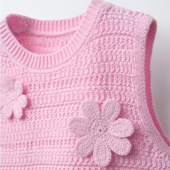 Zara Girls Pink Ruffled Matching Set with Floral Details size 6 years - Picture 4 of 12